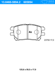 Bremsbelagsatz, Scheibenbremse TOYOTA PREVIA