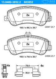 Bremsbelagsatz, Scheibenbremse MERCEDES-BENZ GLK-KLASSE