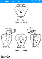 Bremsbelagsatz, Scheibenbremse AUDI 100