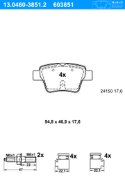 Bremsbelagsatz, Scheibenbremse PEUGEOT 207 CC