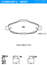 Bremsbelagsatz, Scheibenbremse PEUGEOT 308 CC