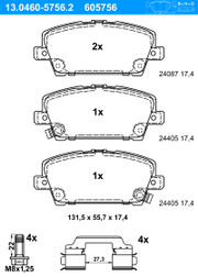 Bremsbelagsatz, Scheibenbremse HONDA CIVIC
