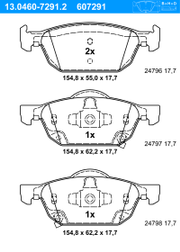 Bremsbelagsatz, Scheibenbremse HONDA ACCORD