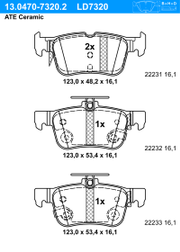 Bremsbelagsatz, Scheibenbremse ATE Ceramic FORD KUGA