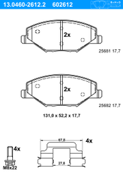 Bremsbelagsatz, Scheibenbremse SKODA RAPID