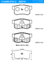 Bremsbelagsatz, Scheibenbremse HONDA CR-V