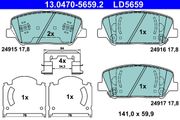 Bremsbelagsatz, Scheibenbremse ATE Ceramic HYUNDAI VELOSTER