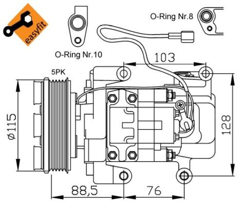 Produktbild für Kompressor, Klimaanlage EASY FIT