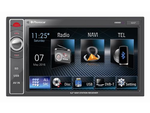 Produktbild für 2 DIN Media Station 6,2 Zoll, USB+SD-Slot – Bluetooth