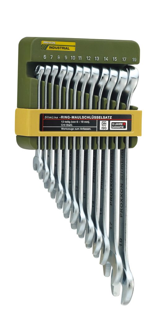 Produktbild für Ring-Maulschlüsselsatz, 12-teilig, 6 - 19 mm