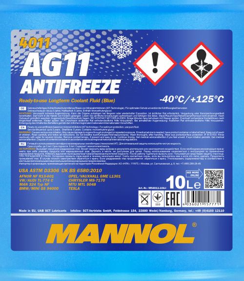 Produktbild für Mannol Antifreeze AG11 (-40) Longterm [10L] 