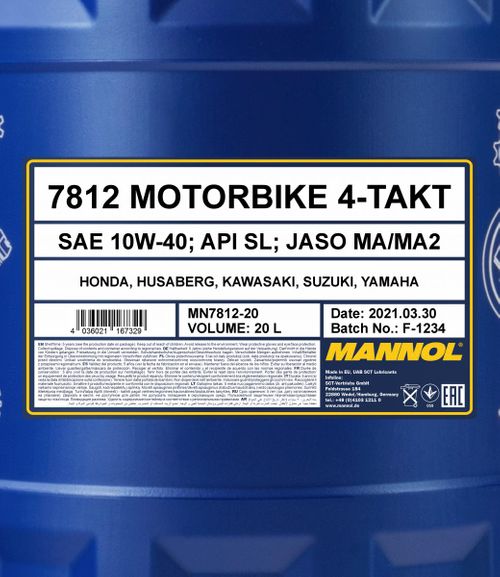 Produktbild für Mannol 7812 4-Takt Motorbike 10W-40 [20L] 