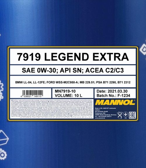 Produktbild für Mannol Legend Extra 0W-30 [10L] 