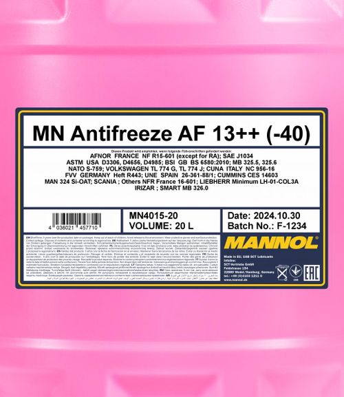 Produktbild für Mannol Antifreeze AF13++ (-40) [20L] 