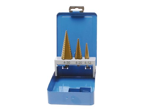 Produktbild für Stufenbohrersatz, 4-30 mm, 3-tlg.