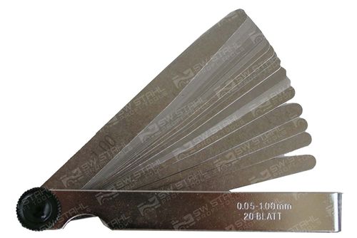 Produktbild für Fühlerblattlehren, 0,05-1,00 mm, 20 Blatt