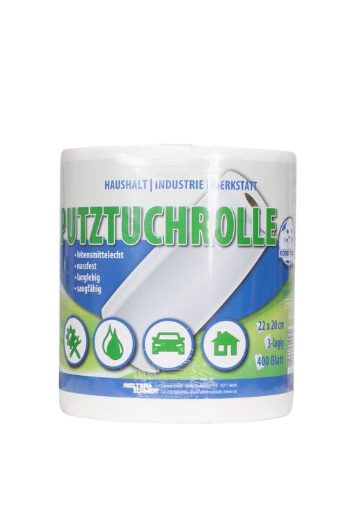 Produktbild für Putztuchrolle 22x20cm, 400Blatt, 3-lagig 